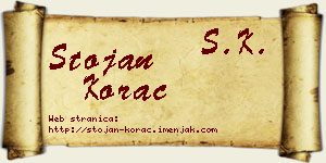 Stojan Korać vizit kartica